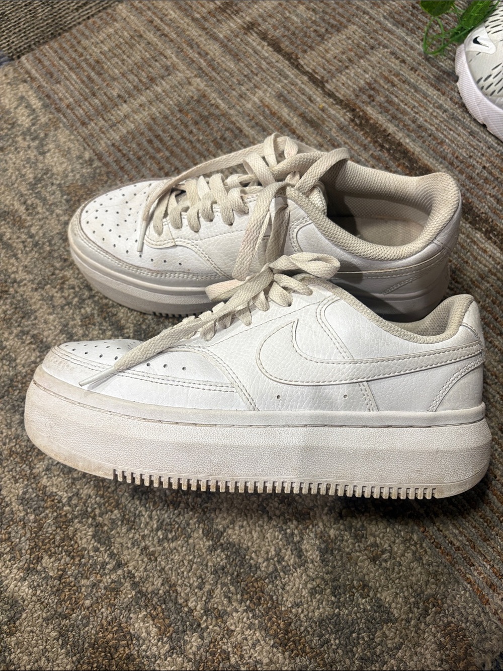 Nike Women’s Cream Platform Leather Sneakers